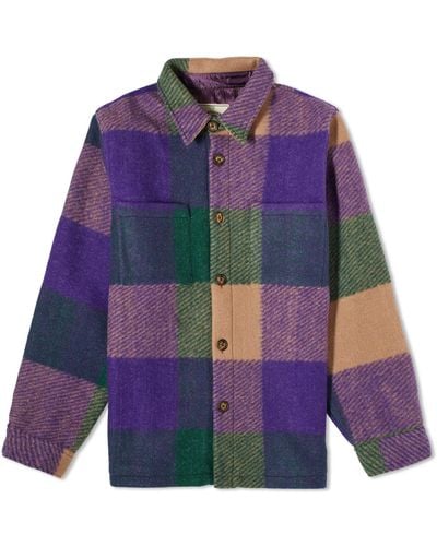 Portuguese Flannel Suv Overshirt - Purple