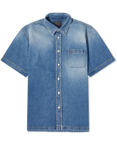 Givenchy Short Sleeve Denim Shirt - Blue