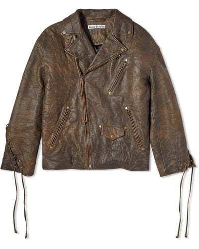 Acne Studios Likero Vintage Leather Jacket - Brown