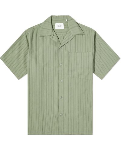NN07 Julio Stripe Vacation Shirt - Green