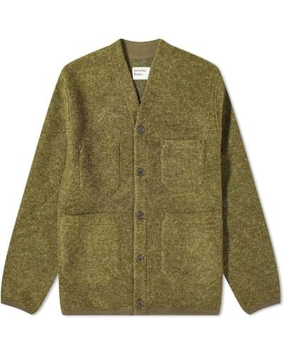 Universal Works Wool Fleece Cardigan - Green