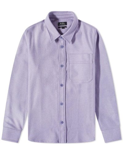 A.P.C. Basile Wool Overshirt - Purple