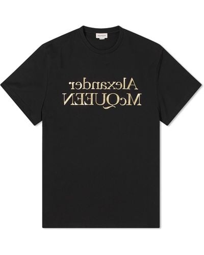 Alexander McQueen Reflected Foil Logo T-Shirt - Black