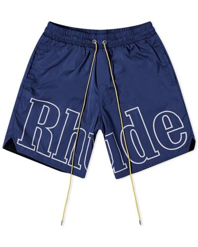 Rhude Logo Track Shorts - Blue