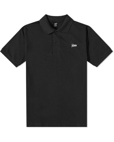 PATTA Script Logo Polo Shirt - Black
