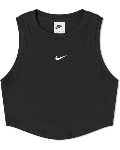 Nike Essential Rib Crop Tank Top - Black