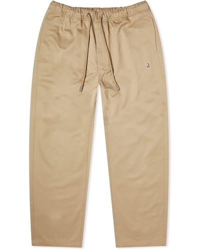 A Bathing Ape One Point Easy Chino Trousers - Natural
