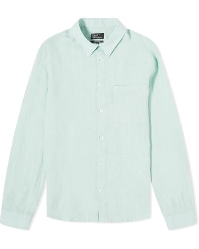 A.P.C. Cassel Linen Shirt - Green