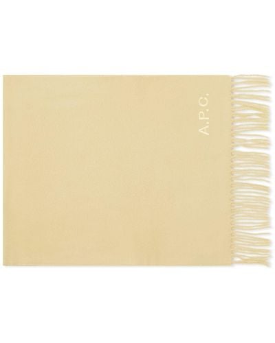 A.P.C. Ambroise Embroidered Logo Scarf - Natural