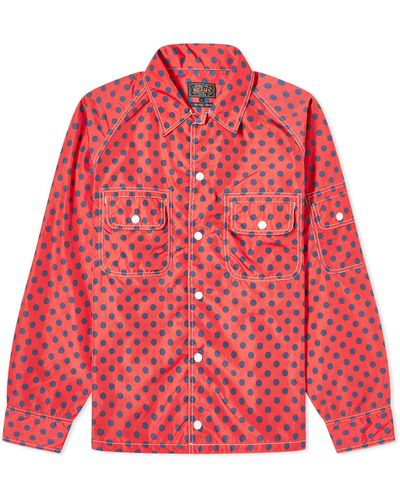 Beams Plus Polka Dot Sports Shirt Jacket - Red
