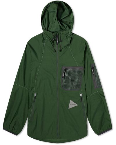 and wander Breathable Ripstop Hooded Jacket - Green
