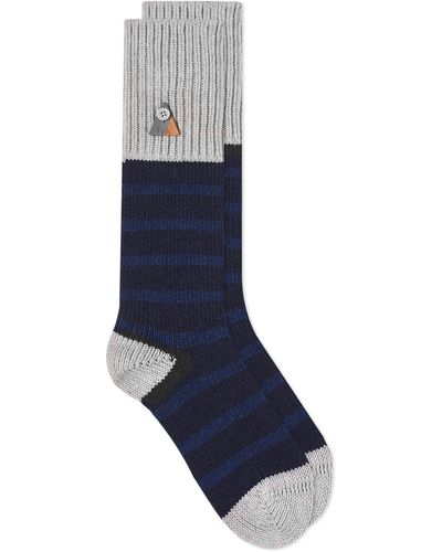 Folk Striped Socks - Blue