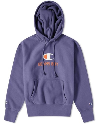 Champion Champion X Beams Boy Hooded Sweat - Blue