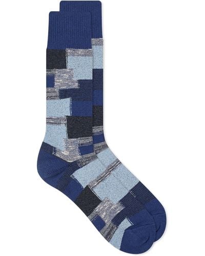 Anonymous Ism Patchwork Crew Sock - Blue