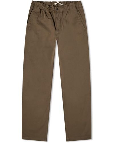 Norse Projects Ezra Relaxed Organic Stretch Twill Trousers - Brown