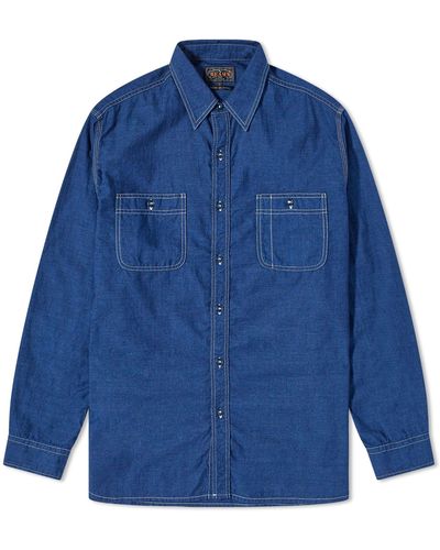 Beams Plus Work Chambray Shirt - Blue
