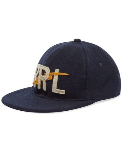 RRL Wool Logo Baseball Cap - Blue