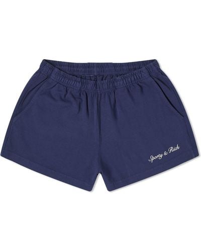 Sporty & Rich Syracuse Disco Shorts - Blue