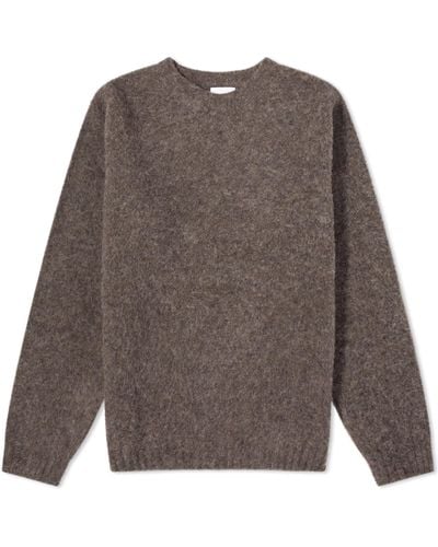 Norse Projects Birnir Brushed Lambswool Crew Sweater - Brown