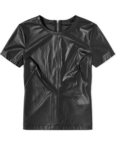 Helmut Lang Faux Leather T-Shirt - Black