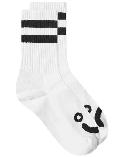 POLAR SKATE Happy Sad Sock - White