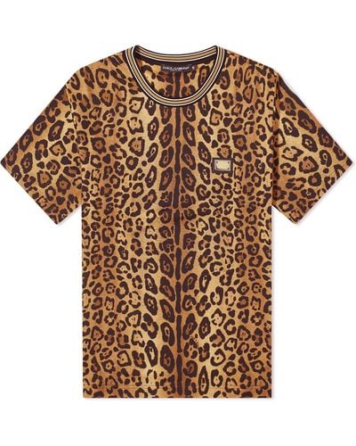 Dolce & Gabbana Leopard Print T-Shirt - Brown