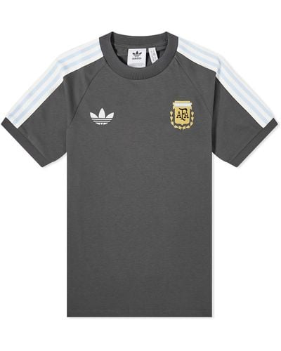 adidas Argentina Og 3 Stripe T-Shirt - Gray