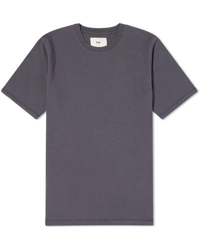 Folk Contrast Sleeve T-Shirt - Blue