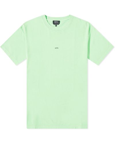 A.P.C. Kyle Fluo Logo T-Shirt - Green
