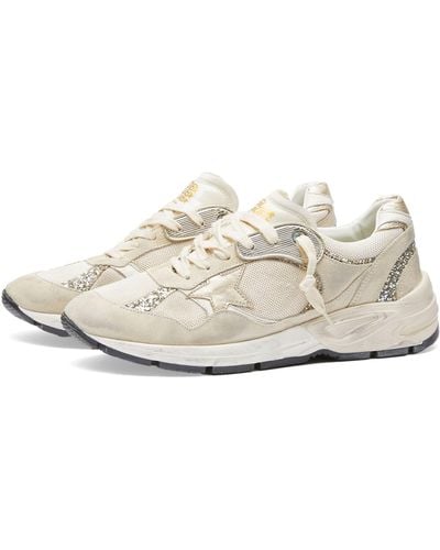 Golden Goose Running Dad Leather Sneakers - White