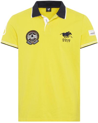 Polo Sylt Poloshirt aus fein texturiertem Baumwollpiqué - Gelb