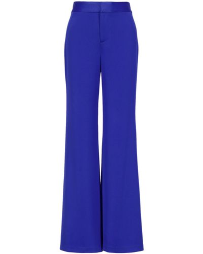 Alice + Olivia Alice + Olivia Satinhose DEANNA HIGH WAISTED BOOTCUT Slim Fit - Blau