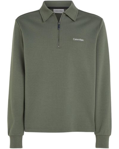 Calvin Klein Polo-Sweatshirt REPREVE mit Reißverschluss - Grün