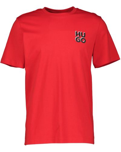 HUGO T-Shirt DIAMONITI Regular Fit - Rot