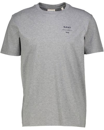GANT T-Shirt LOGO SCRIPT Regular Fit - Grau
