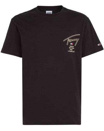 Tommy Hilfiger T-Shirt TJM CLSC GOLD SIGNATURE BACK TEE - Schwarz