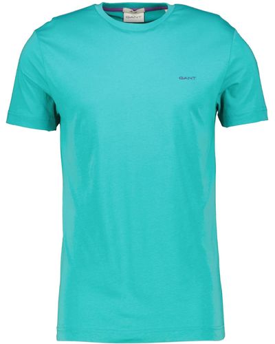 GANT T-Shirt CONTRAST LOGO Slim Fit - Blau