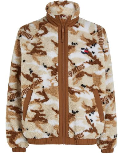 Tommy Hilfiger Jacke SHERPA mit Camouflage-Logo Print Relaxed Fit - Braun