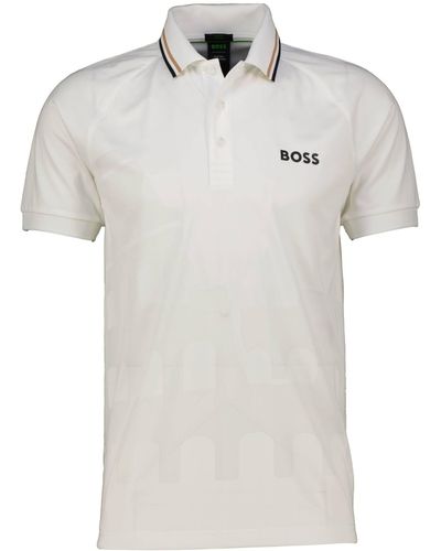 BOSS Tennis-Poloshirt PATTEO Slim Fit - Weiß