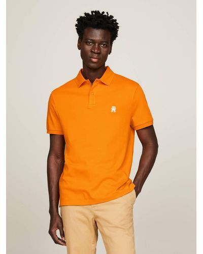Tommy Hilfiger Poloshirt aus reiner Baumwolle - Orange
