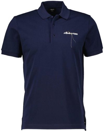 Fendi Poloshirt Regular Fit - Blau