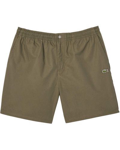 Lacoste Shorts aus Baumwoll-Popeline - Grün