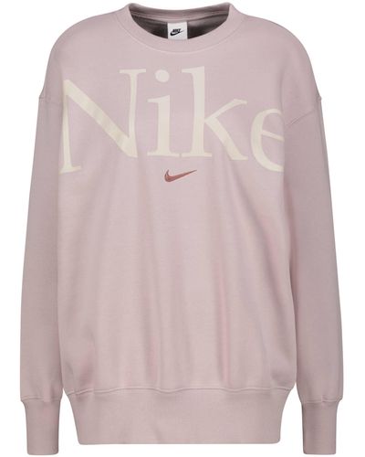 Nike Loungewear-Sweatshirt PHOENIX FLEECE OVERSIZED LOGO CREW - Pink