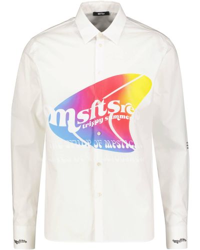 Msftsrep Hemd aus Baumwolle CAMICIA STAMP Langarm - Weiß