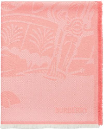 Burberry Schal mit Wolle und Kaschmir - Pink