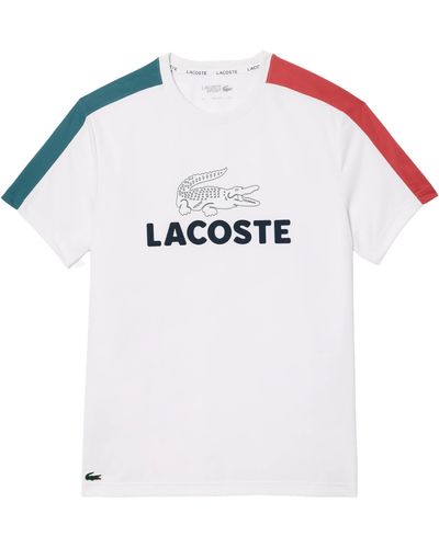 Lacoste Tennisshirt ULTRA-DRY TENNIS COLOUR-BLOCK BIG CROCODILE - Weiß