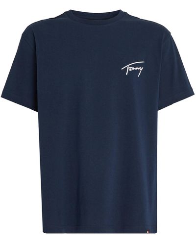 Tommy Hilfiger T-Shirt TJM REG SIGNATURE TEE EXT - Blau