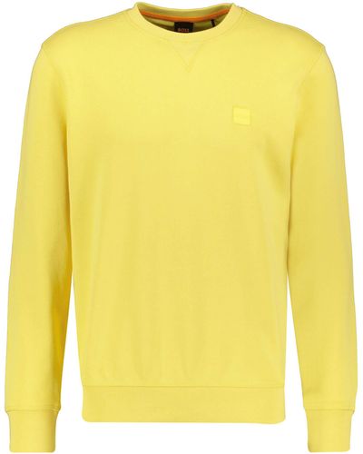 BOSS Sweatshirt WESTART Relaxed Fit - Gelb