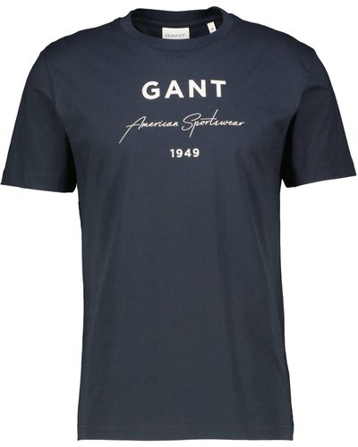 GANT T-Shirt SCRIPT GRAPHIC Regular Fit - Blau
