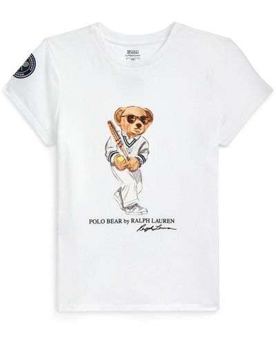 Polo Ralph Lauren T-Shirt WIMBLEDON POLO BEAR Straight Fit - Weiß